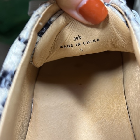 Joie Handan Snakeskin-Embossed Leather Platform Lace-Up Sneakers EU 39.5 US 9.5 - Picture 4 of 5